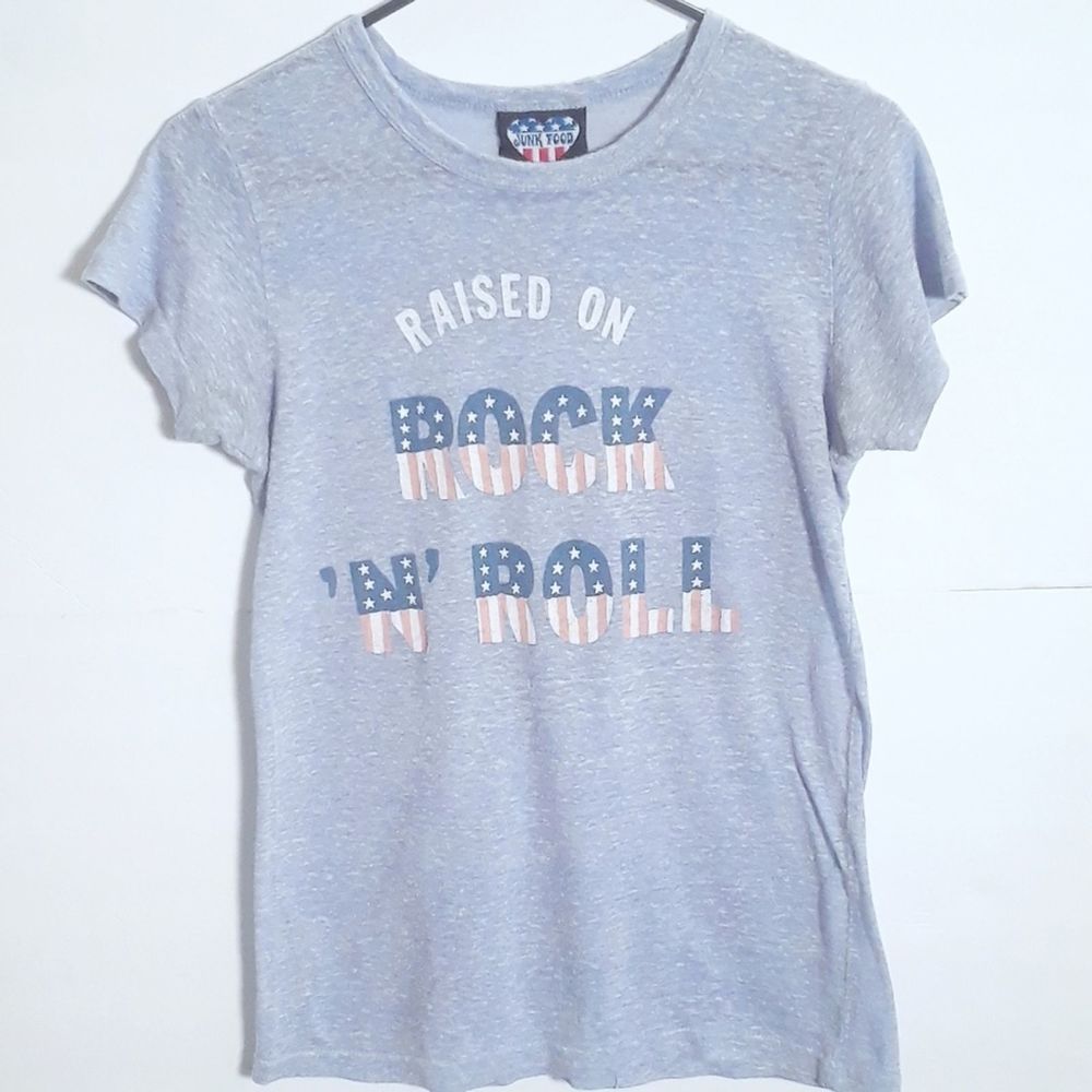 JUNK FOOD Raised On Rock 'N' Roll Tee Shirt Medium